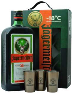 Jägermeister + 3 Poháriky 35% 1,0L