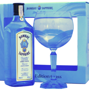 Bombay Sapphire + 1 Pohár 40% 0,7L